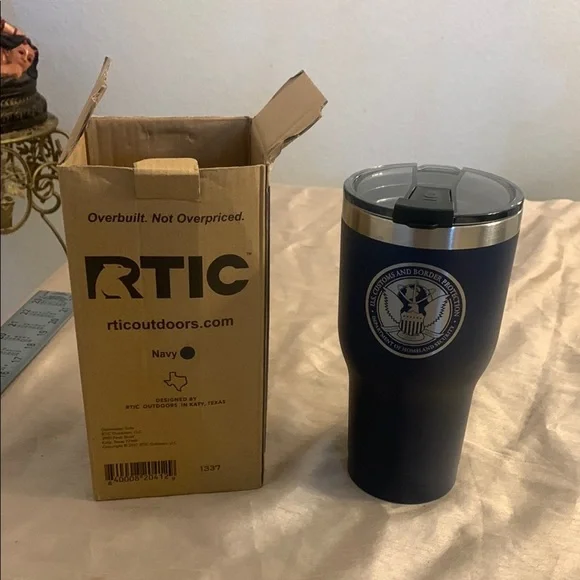 RTIC Navy Tumbler with CBP Seal - Picture 1 of 4